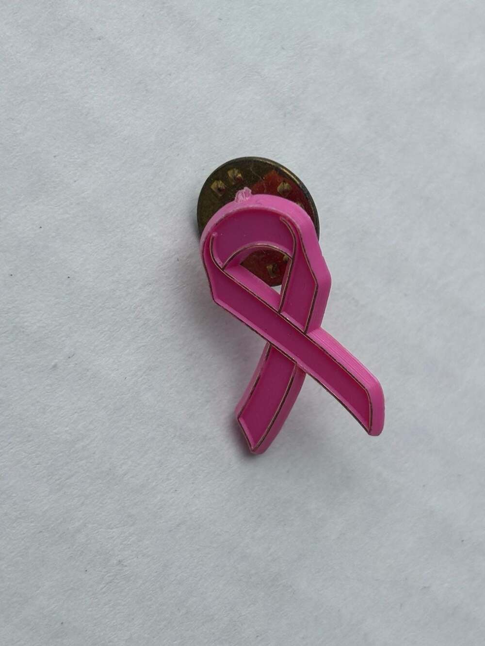 Pink Ribbon Breast Cancer Awareness Enamel Lapel Pin